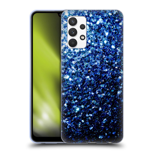 PLdesign Glitter Sparkles Dark Blue Soft Gel Case for Samsung Galaxy A32 (2021)