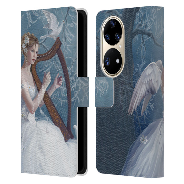 Nene Thomas Deep Forest Chorus Angel Harp And Dove Leather Book Wallet Case Cover For Huawei P50 Pro