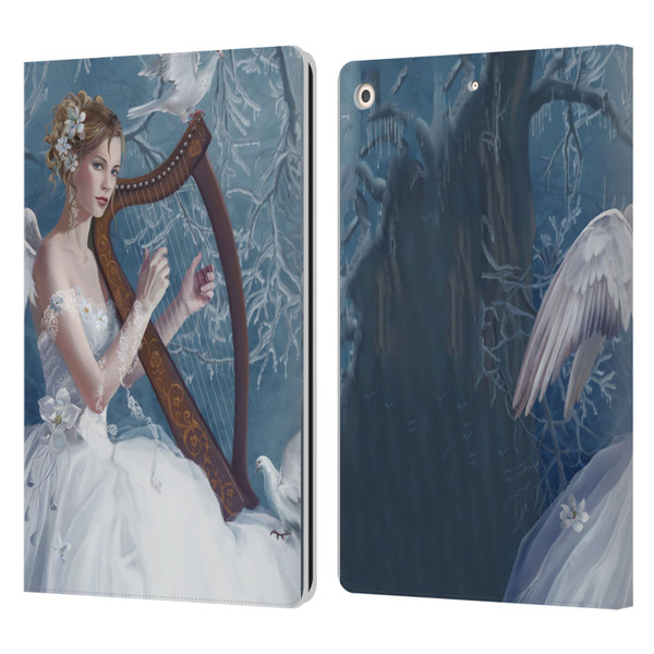 Nene Thomas Deep Forest Chorus Angel Harp And Dove Leather Book Wallet Case Cover For Apple iPad 10.2 2019/2020/2021