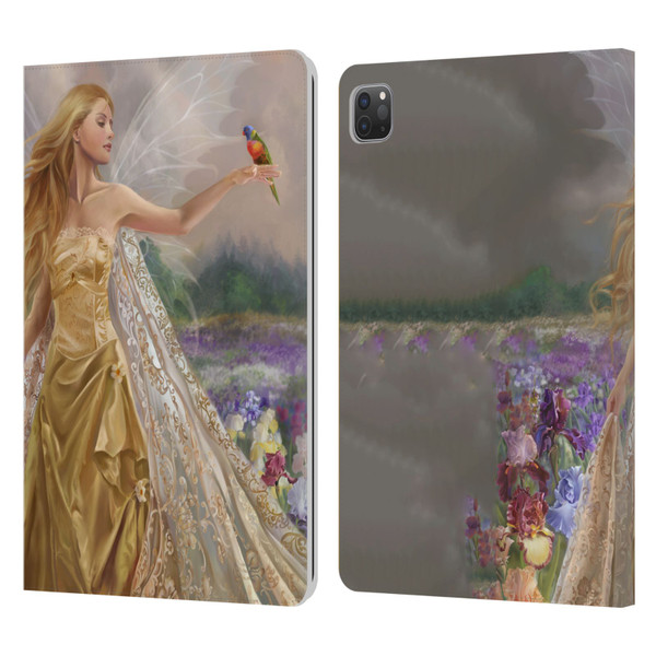 Nene Thomas Deep Forest Gold Angel Fairy With Bird Leather Book Wallet Case Cover For Apple iPad Pro 11 2020 / 2021 / 2022