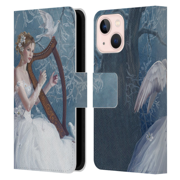 Nene Thomas Deep Forest Chorus Angel Harp And Dove Leather Book Wallet Case Cover For Apple iPhone 13 Mini