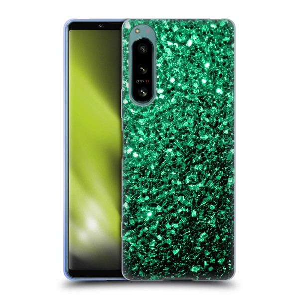 PLdesign Glitter Sparkles Emerald Green Soft Gel Case for Sony Xperia 5 IV
