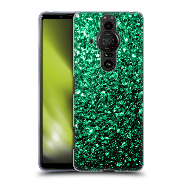 PLdesign Glitter Sparkles Emerald Green Soft Gel Case for Sony Xperia Pro-I