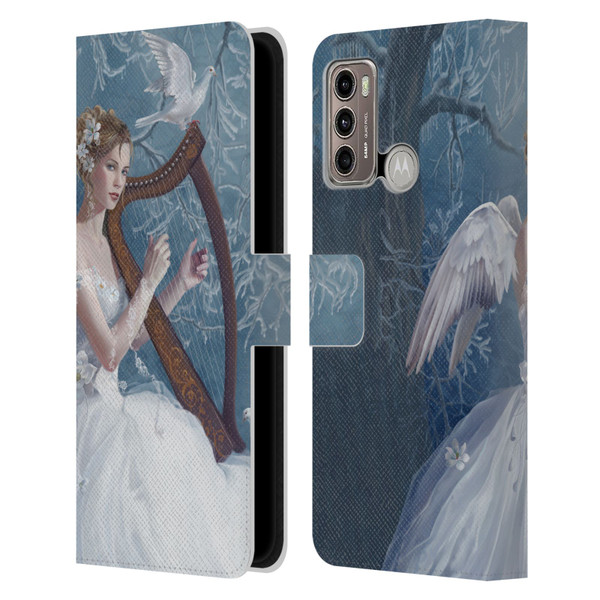 Nene Thomas Deep Forest Chorus Angel Harp And Dove Leather Book Wallet Case Cover For Motorola Moto G60 / Moto G40 Fusion