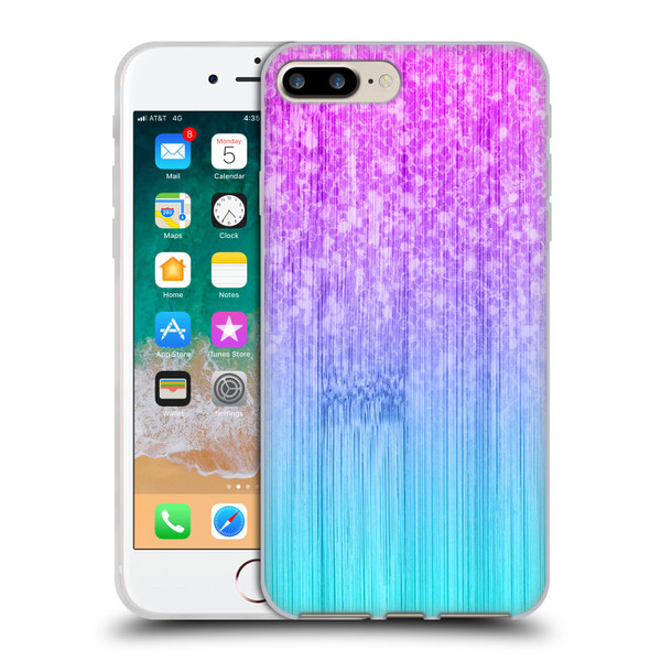 PLdesign Sparkly Bamboo Blue Pink Soft Gel Case for Apple iPhone 7 Plus / iPhone 8 Plus