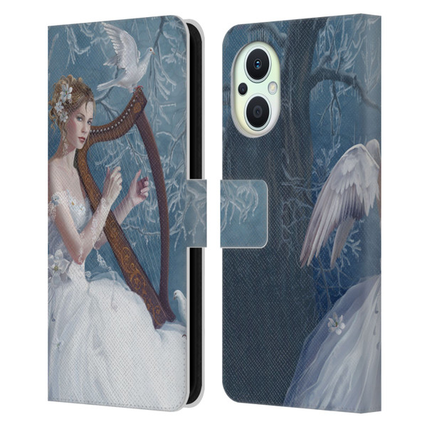 Nene Thomas Deep Forest Chorus Angel Harp And Dove Leather Book Wallet Case Cover For OPPO Reno8 Lite