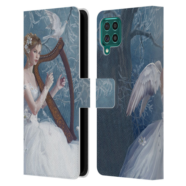 Nene Thomas Deep Forest Chorus Angel Harp And Dove Leather Book Wallet Case Cover For Samsung Galaxy F62 (2021)
