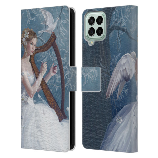 Nene Thomas Deep Forest Chorus Angel Harp And Dove Leather Book Wallet Case Cover For Samsung Galaxy M33 (2022)