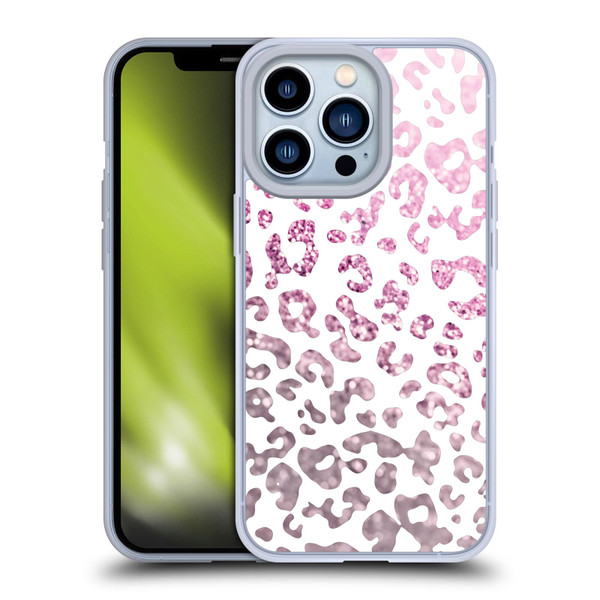 Monika Strigel Animal Print Glitter Pink Soft Gel Case for Apple iPhone 13 Pro