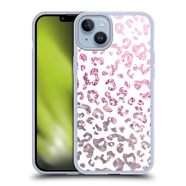 Monika Strigel Animal Print Glitter Pink Soft Gel Case for Apple iPhone 14 Plus