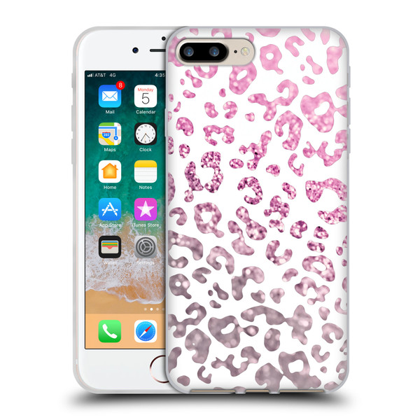 Monika Strigel Animal Print Glitter Pink Soft Gel Case for Apple iPhone 7 Plus / iPhone 8 Plus