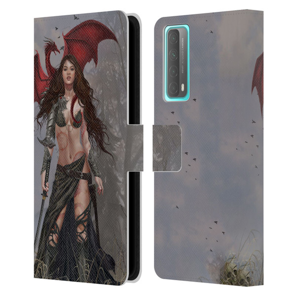 Nene Thomas Gothic Dragon Witch Warrior Sword Leather Book Wallet Case Cover For Huawei P Smart (2021)