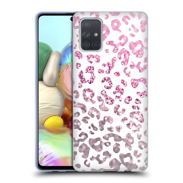 Monika Strigel Animal Print Glitter Pink Soft Gel Case for Samsung Galaxy A71 (2019)