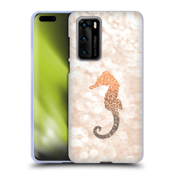 Monika Strigel Champagne Gold Seahorse Soft Gel Case for Huawei P40 5G