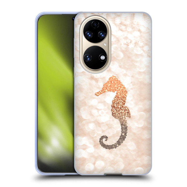 Monika Strigel Champagne Gold Seahorse Soft Gel Case for Huawei P50