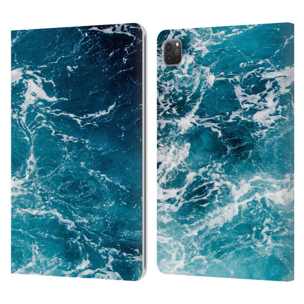 PLdesign Water Sea Leather Book Wallet Case Cover For Apple iPad Pro 11 2020 / 2021 / 2022