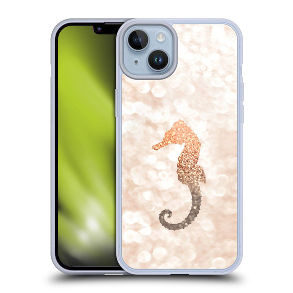 Monika Strigel Champagne Gold Seahorse Soft Gel Case for Apple iPhone 14 Plus