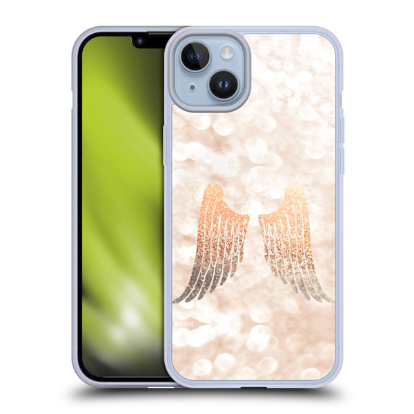 Monika Strigel Champagne Gold Wings Soft Gel Case for Apple iPhone 14 Plus
