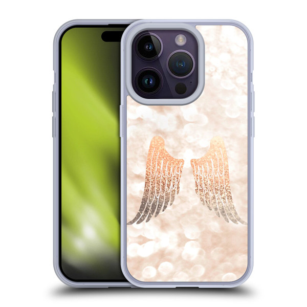 Monika Strigel Champagne Gold Wings Soft Gel Case for Apple iPhone 14 Pro