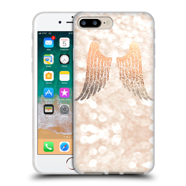 Monika Strigel Champagne Gold Wings Soft Gel Case for Apple iPhone 7 Plus / iPhone 8 Plus