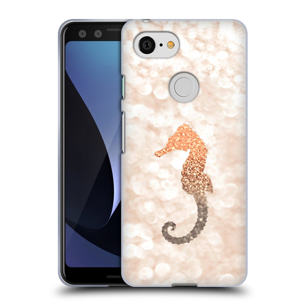 Monika Strigel Champagne Gold Seahorse Soft Gel Case for Google Pixel 3