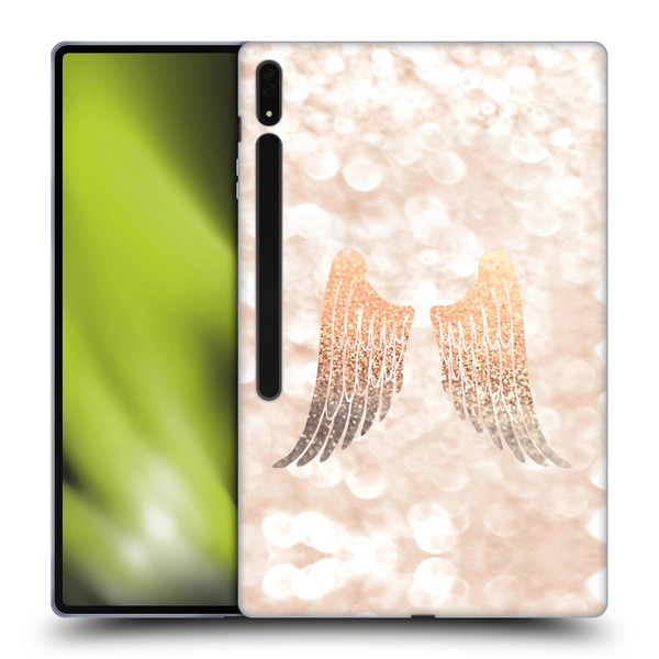 Monika Strigel Champagne Gold Wings Soft Gel Case for Samsung Galaxy Tab S8 Ultra