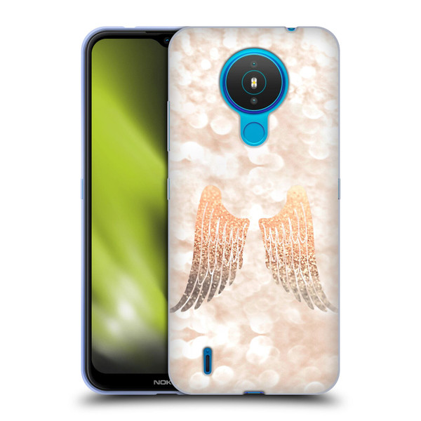 Monika Strigel Champagne Gold Wings Soft Gel Case for Nokia 1.4