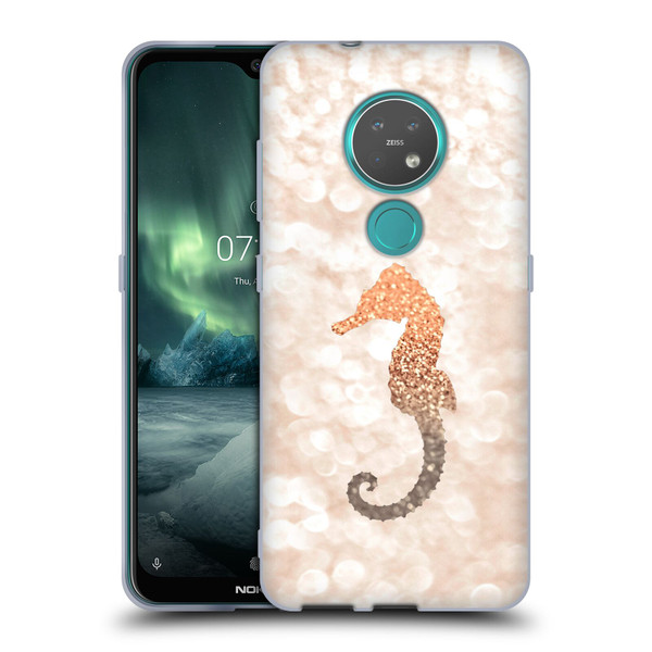 Monika Strigel Champagne Gold Seahorse Soft Gel Case for Nokia 6.2 / 7.2