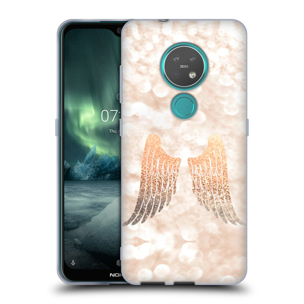 Monika Strigel Champagne Gold Wings Soft Gel Case for Nokia 6.2 / 7.2