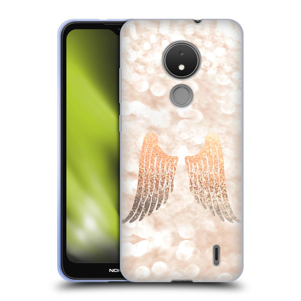 Monika Strigel Champagne Gold Wings Soft Gel Case for Nokia C21