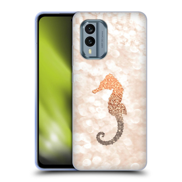 Monika Strigel Champagne Gold Seahorse Soft Gel Case for Nokia X30