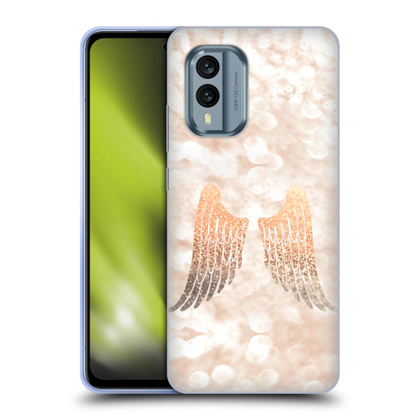 Monika Strigel Champagne Gold Wings Soft Gel Case for Nokia X30