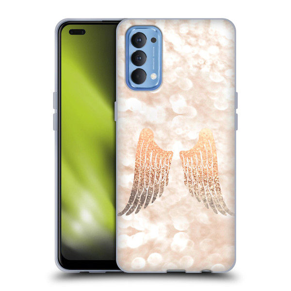 Monika Strigel Champagne Gold Wings Soft Gel Case for OPPO Reno 4 5G