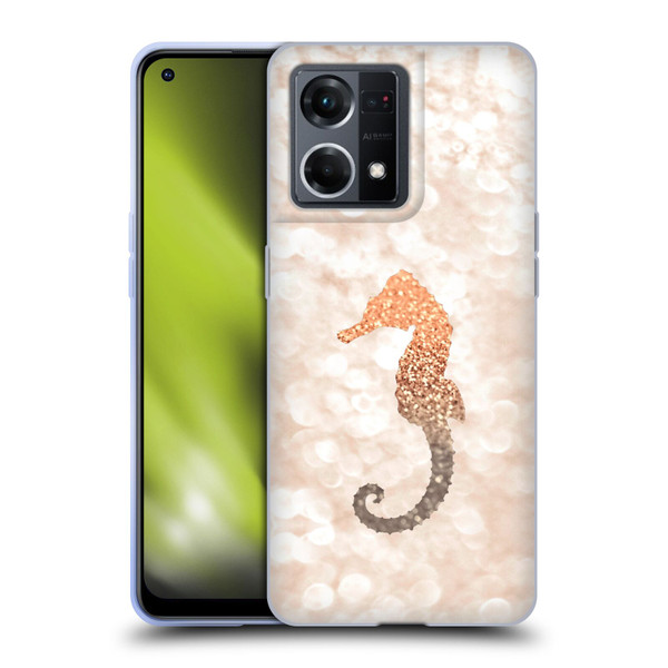 Monika Strigel Champagne Gold Seahorse Soft Gel Case for OPPO Reno8 4G