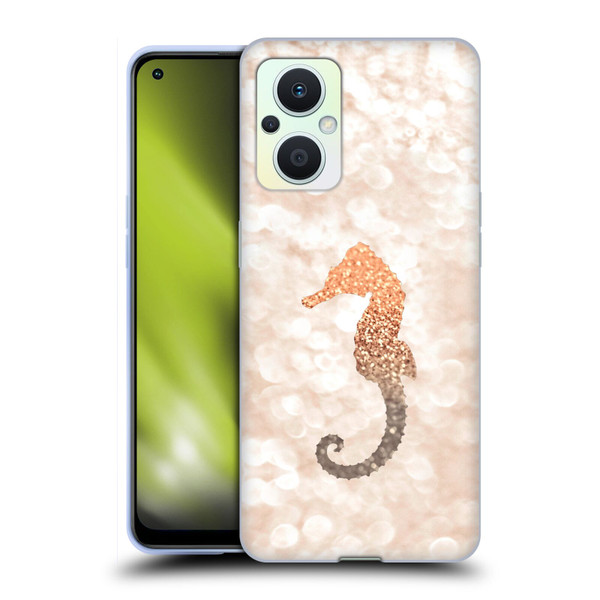 Monika Strigel Champagne Gold Seahorse Soft Gel Case for OPPO Reno8 Lite
