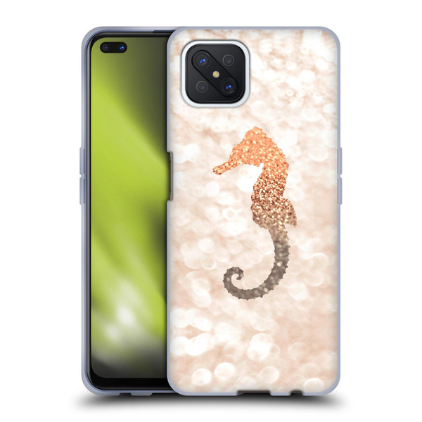 Monika Strigel Champagne Gold Seahorse Soft Gel Case for OPPO Reno4 Z 5G