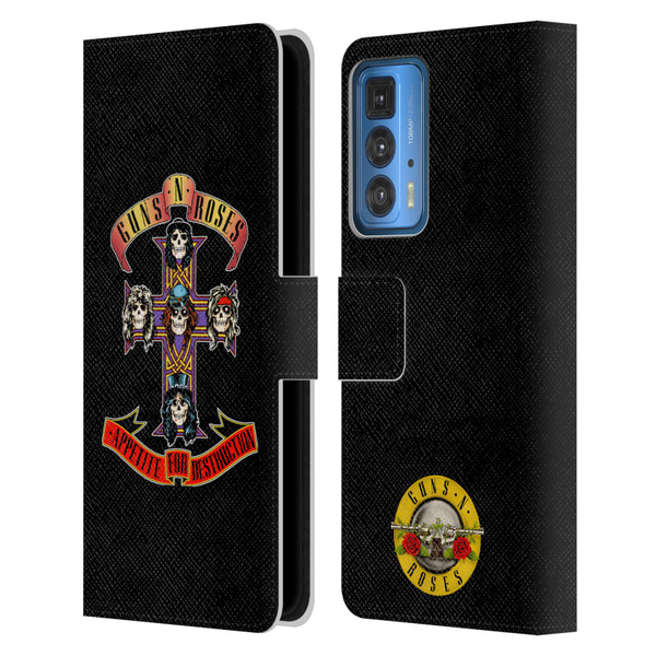 Guns N' Roses Key Art Appetite For Destruction Leather Book Wallet Case Cover For Motorola Edge 20 Pro