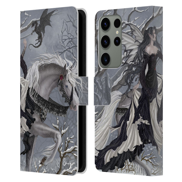 Nene Thomas Winter Has Begun Snow Fairy Horse With Dragon Leather Book Wallet Case Cover For Samsung Galaxy S23 Ultra 5G