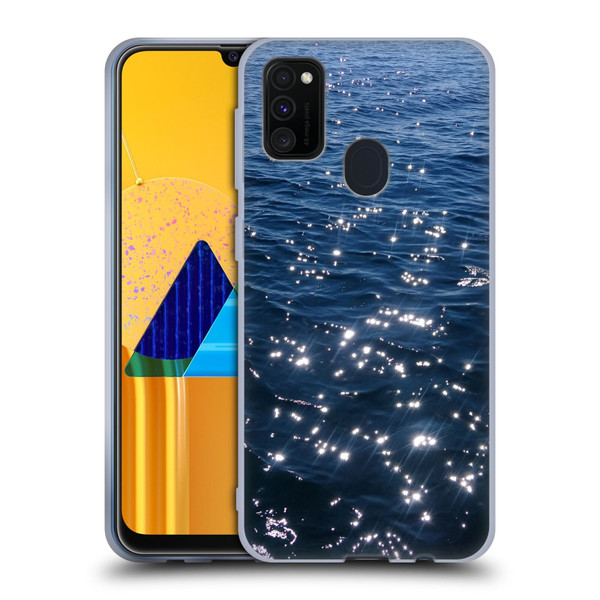 PLdesign Water Sparkly Sea Waves Soft Gel Case for Samsung Galaxy M30s (2019)/M21 (2020)