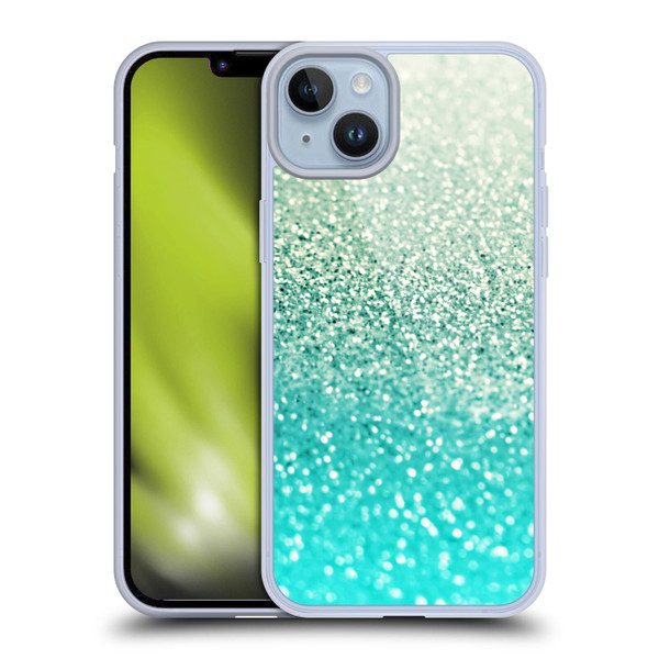 Monika Strigel Glitter Collection Mint Soft Gel Case for Apple iPhone 14 Plus
