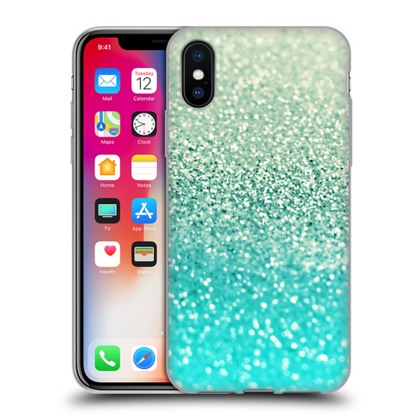 Monika Strigel Glitter Collection Mint Soft Gel Case for Apple iPhone X / iPhone XS