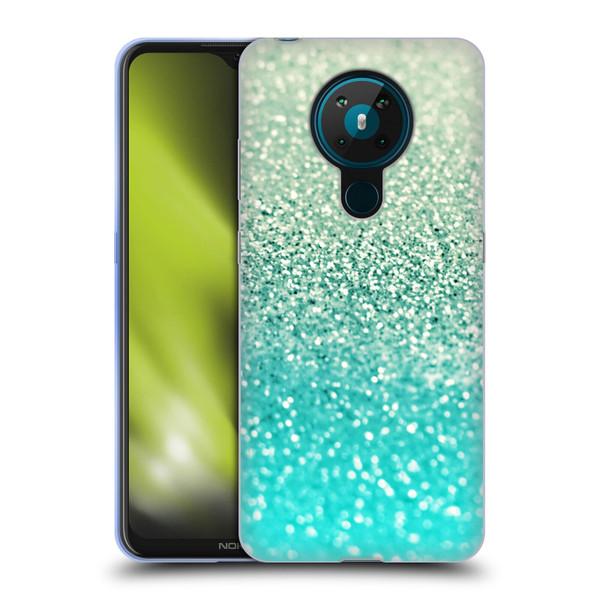 Monika Strigel Glitter Collection Mint Soft Gel Case for Nokia 5.3