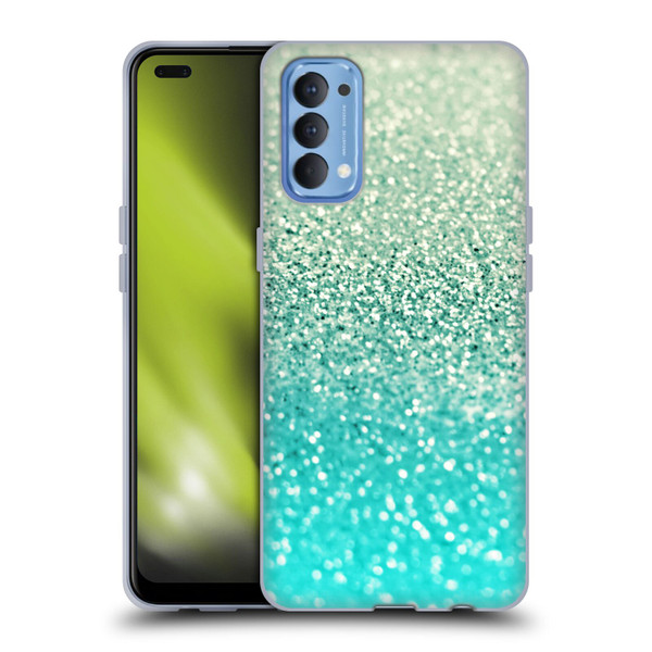 Monika Strigel Glitter Collection Mint Soft Gel Case for OPPO Reno 4 5G