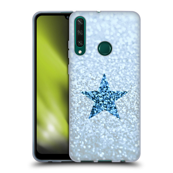 Monika Strigel Glitter Star Pastel Rainy Blue Soft Gel Case for Huawei Y6p