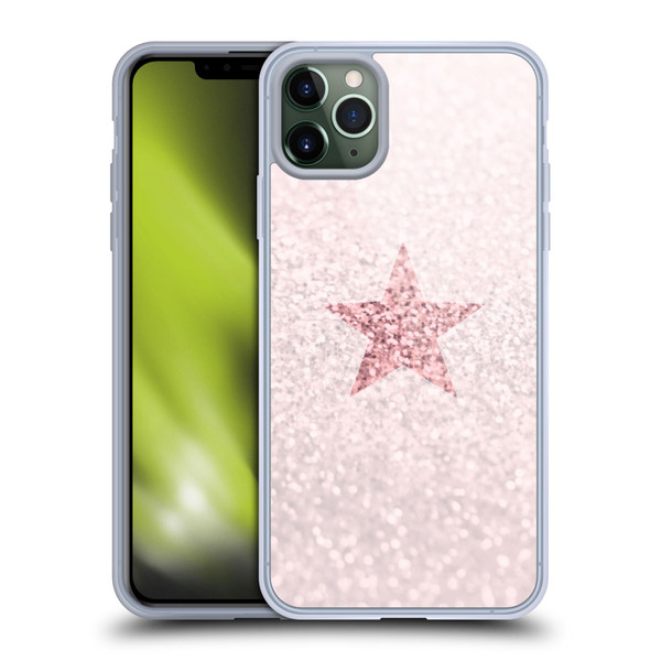 Monika Strigel Glitter Star Pastel Rose Pink Soft Gel Case for Apple iPhone 11 Pro Max