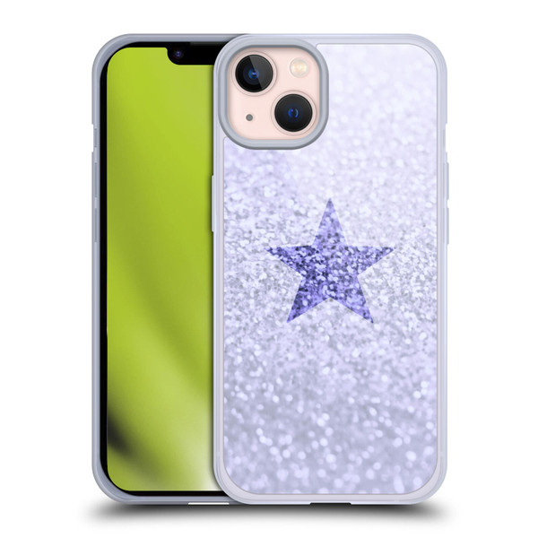 Monika Strigel Glitter Star Pastel Lilac Soft Gel Case for Apple iPhone 13