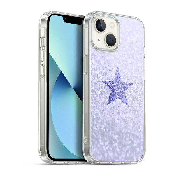 Monika Strigel Glitter Star Pastel Lilac Soft Gel Case for Apple iPhone 13
