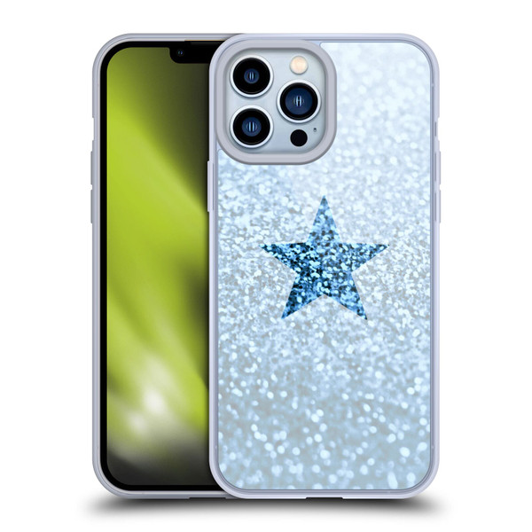 Monika Strigel Glitter Star Pastel Rainy Blue Soft Gel Case for Apple iPhone 13 Pro Max