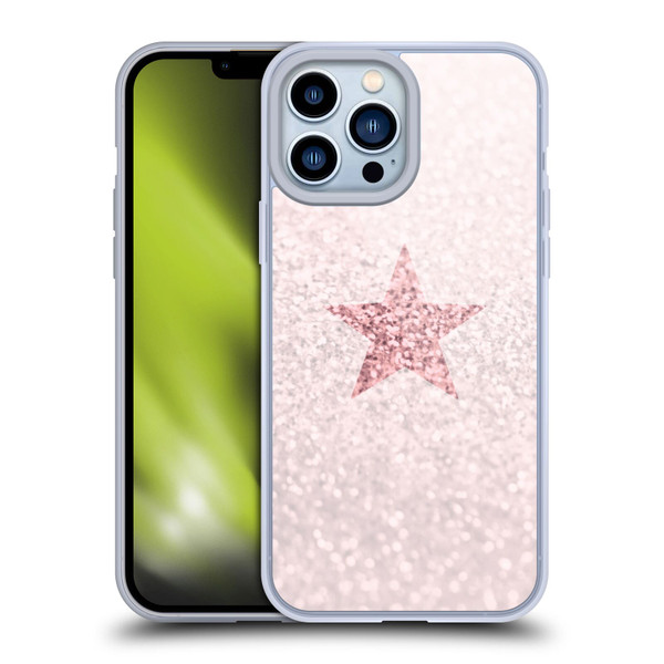Monika Strigel Glitter Star Pastel Rose Pink Soft Gel Case for Apple iPhone 13 Pro Max
