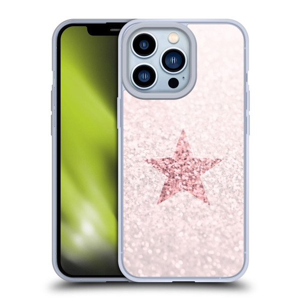 Monika Strigel Glitter Star Pastel Rose Pink Soft Gel Case for Apple iPhone 13 Pro